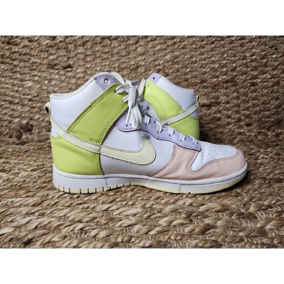 Nike Dunk High Women's Shoes Cashmere Lemon Twist White DD1869-108 Size 9 - Picture 7 of 11